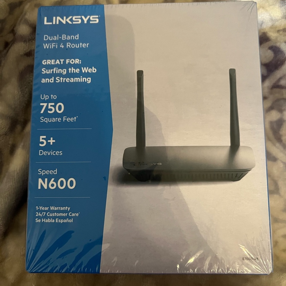 New Linksys E2500 V4  WiFi 4 Dual-Band N600 Router E2500-4B - AD0168